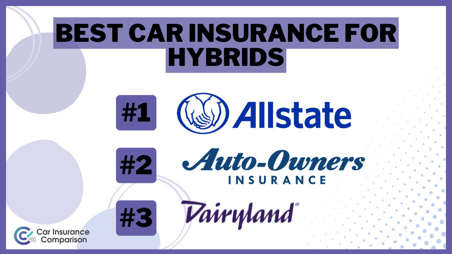 best car insurance for hybrids: Allstate, auto-Owners, Dairyland