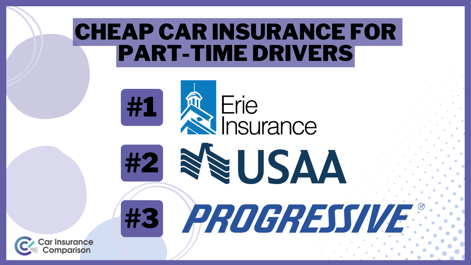 Cheap Car Insurance for Part-Time Drivers: Erie, USAA, and Progressive