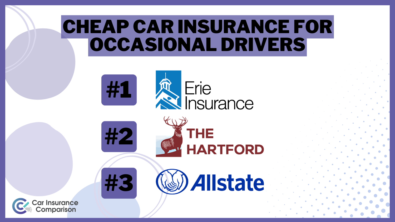 Cheap Car Insurance for Occasional Drivers: Erie, The Hartford, and Allstate