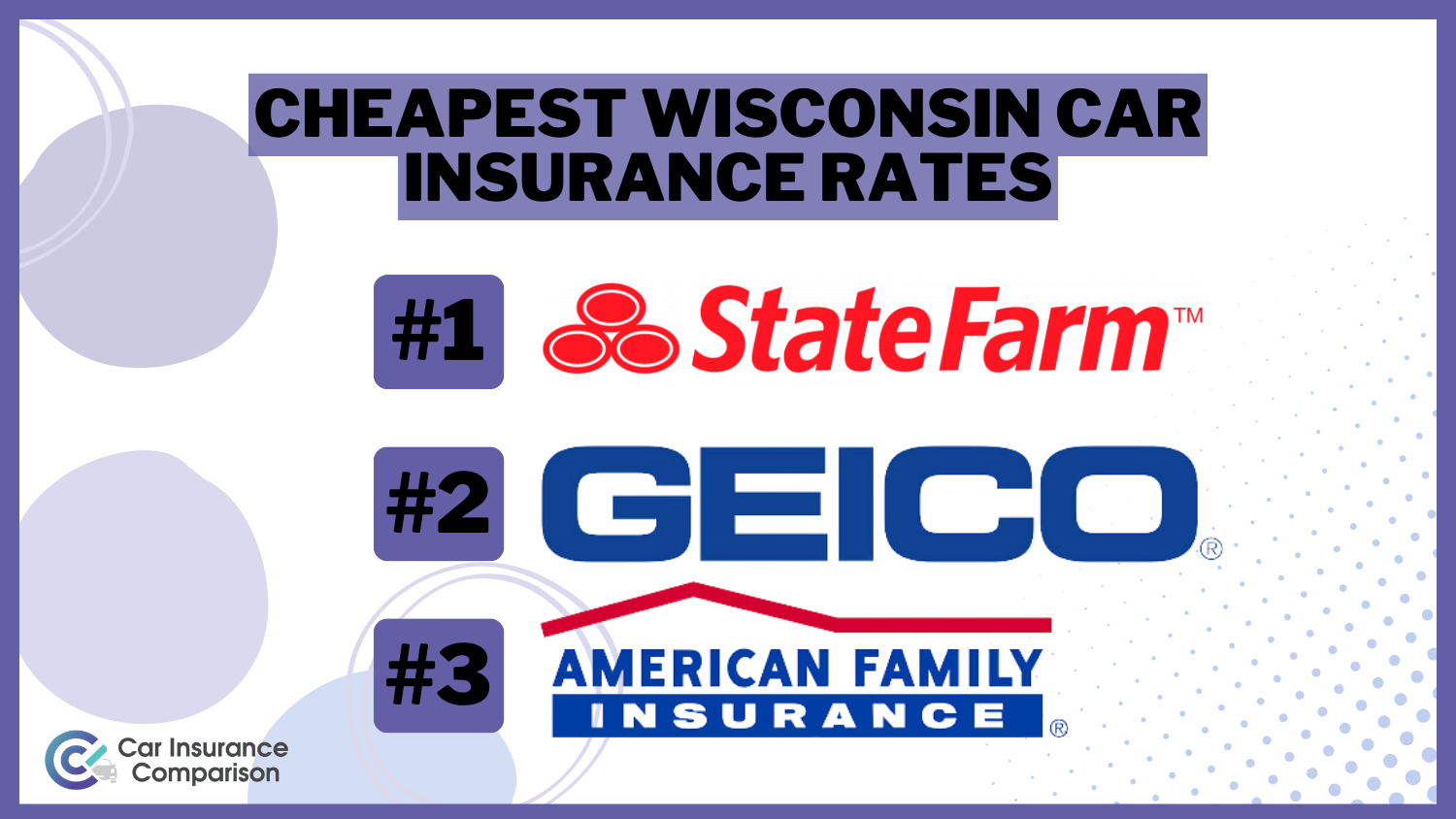 Cheapest Wisconsin Car Insurance Rates: State Farm, Geico, American Family