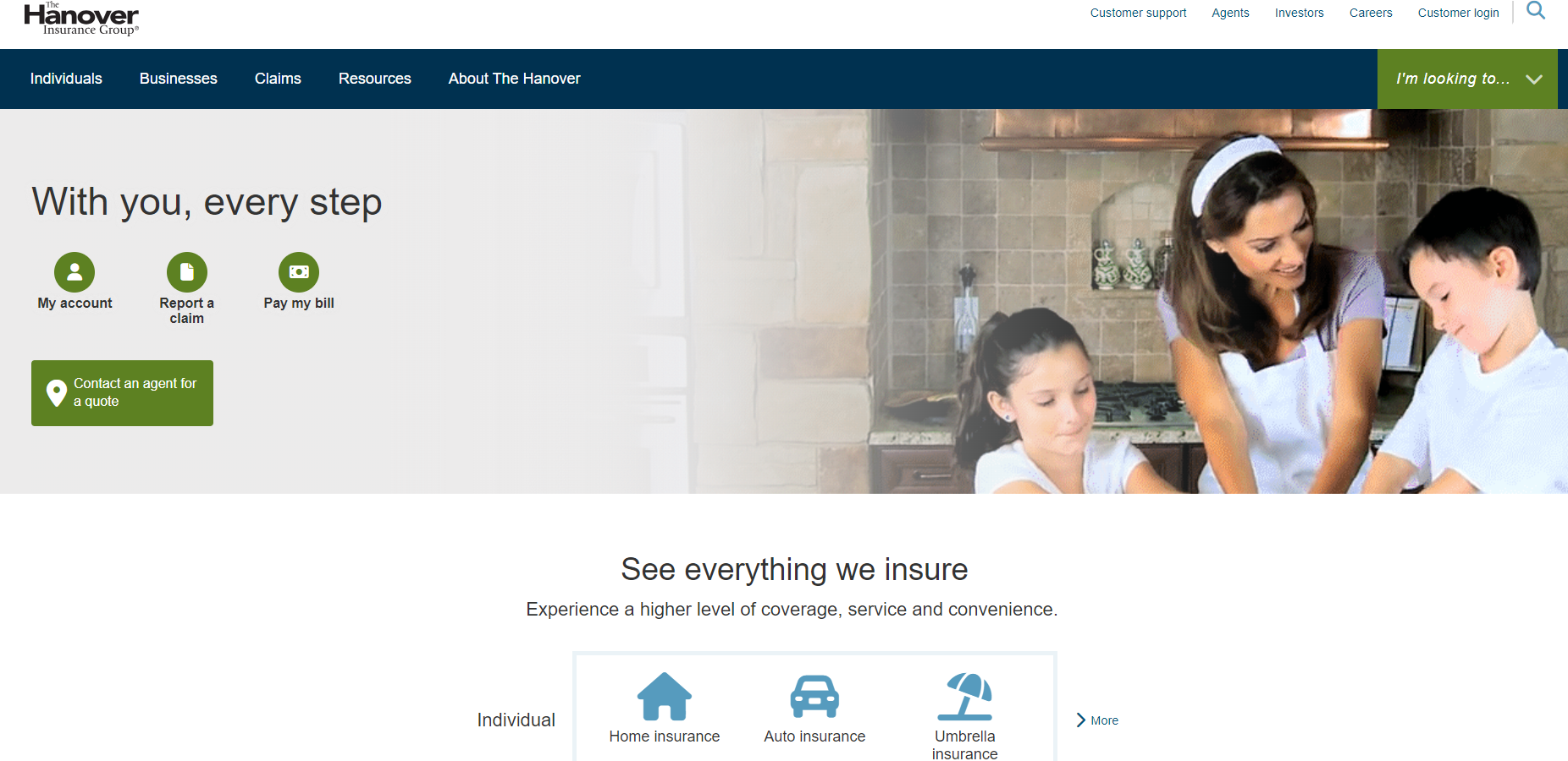 Hanover Car Insurance Review: Hanover Company Screenshot