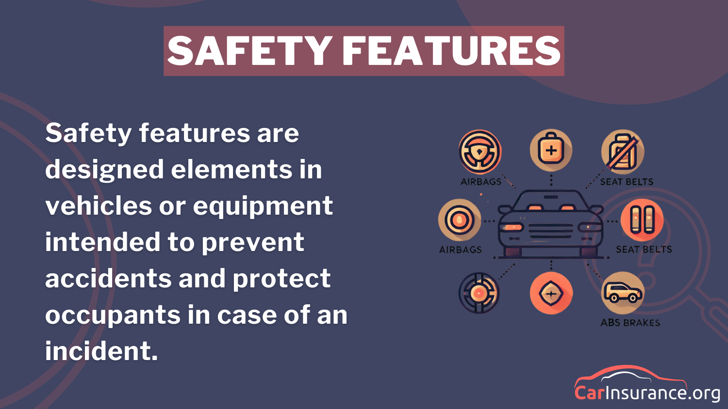 Best Ford Escape Car Insurance: Safety features definition card